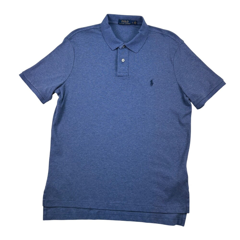 Polo Ralph Lauren Shirt Mens Large Classic Blue Short Sleeve Polo Embroidered
